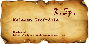 Kelemen Szofrónia névjegykártya